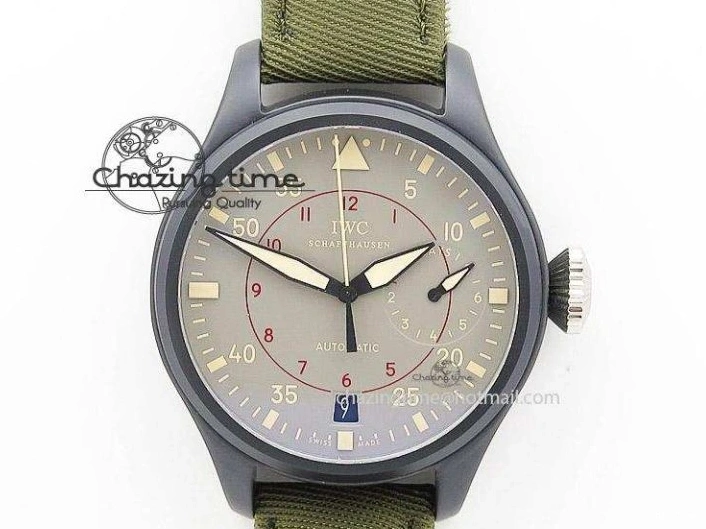 MIROTIME 0124 Timeless Big Pilot Real PR IW500901 ZF 1:1 Best Edition On Black Leather Strap A 7340